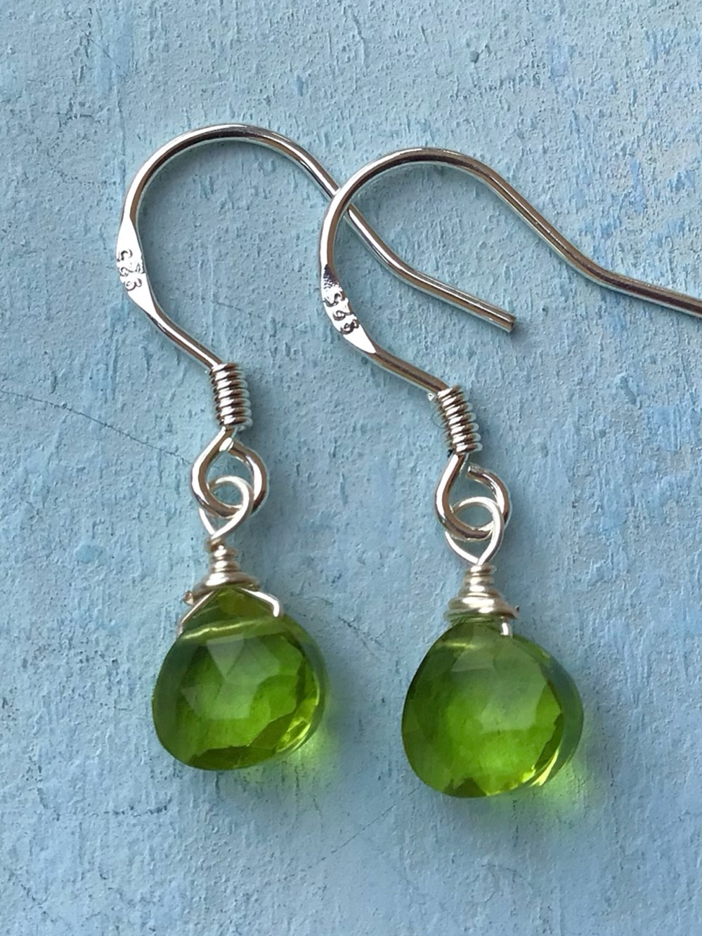 Natural Peridot Sterling Silver Sundance Charm Earrings